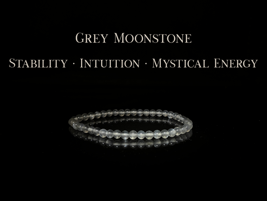 Grey Moonstone Bracelet 4mm | The Wandering Fox Emporium