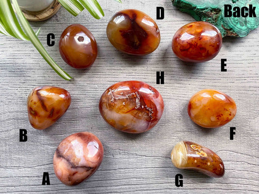Carnelian Palm Stone back