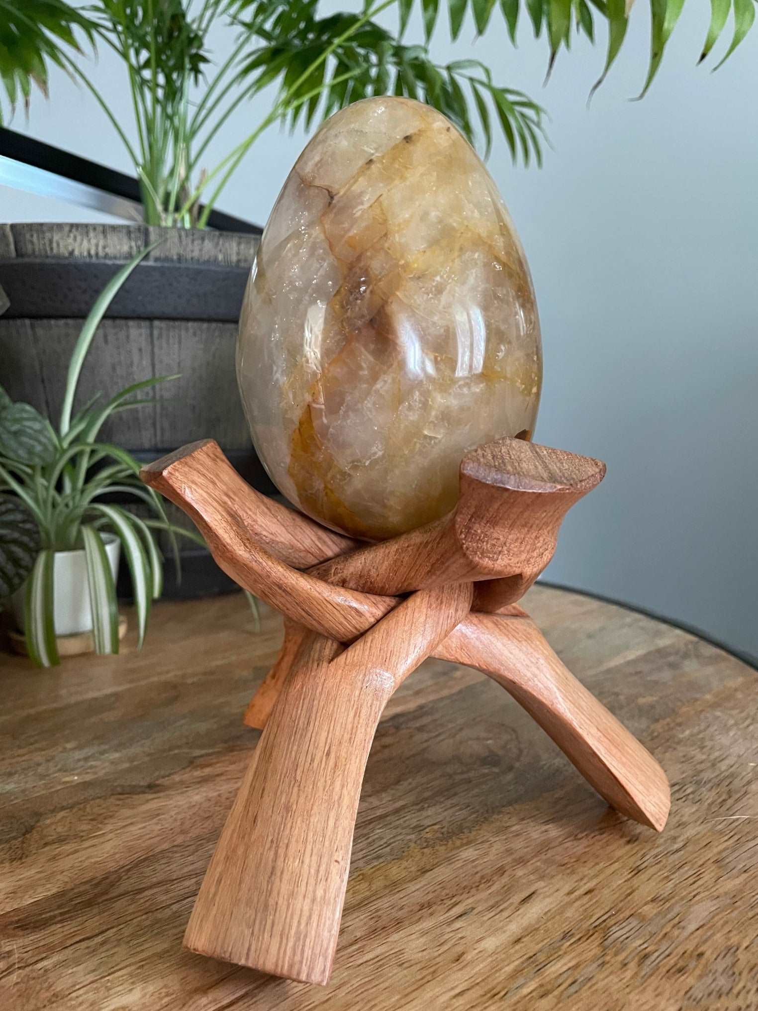 Folding Wooden Crystal Sphere Stand (Extra Large) - The Wandering Fox Emporium, Your Metaphysical Store with crystal egg