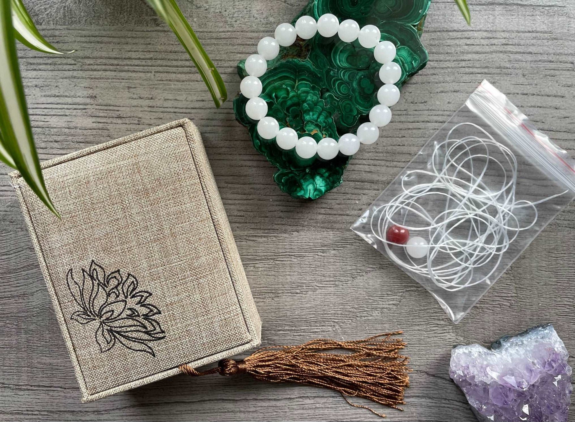 Genuine White Jade Bracelet with Decorative Box (8mm) - The Wandering Fox Emporium, Your Crystal Store extras