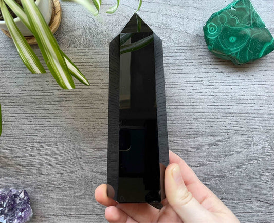 Black Obsidian Crystal Tower .6kg (A) front