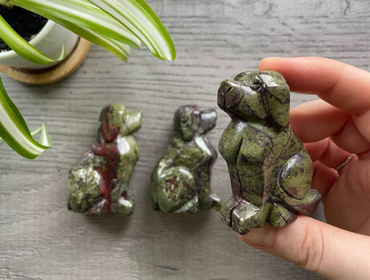 Dragon Bloodstone Dog Crystal Carving
