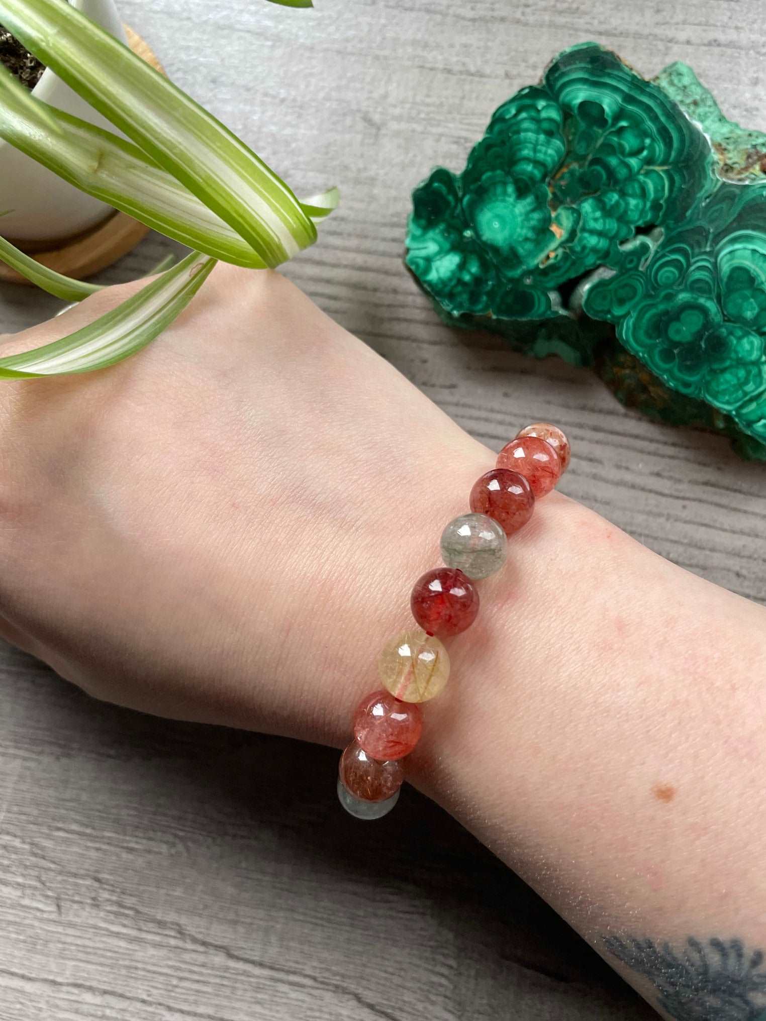 Colourful Rutilated Quartz Bracelet 10mm - The Wandering Fox Emporium, Your Crystal Store example