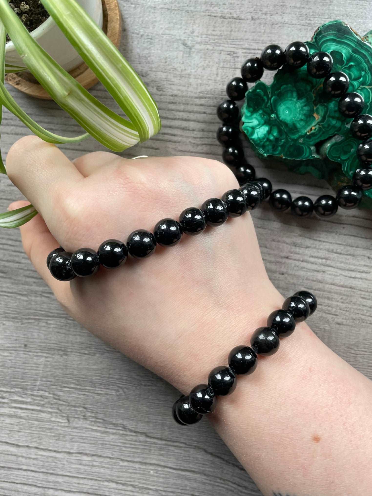 Black Tourmaline Bracelet (10mm) - The Wandering Fox Emporium, Your Crystal Store example
