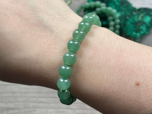 Green Aventurine Bracelet 8mm - The Wandering Fox Emporium, Your Crystal Store