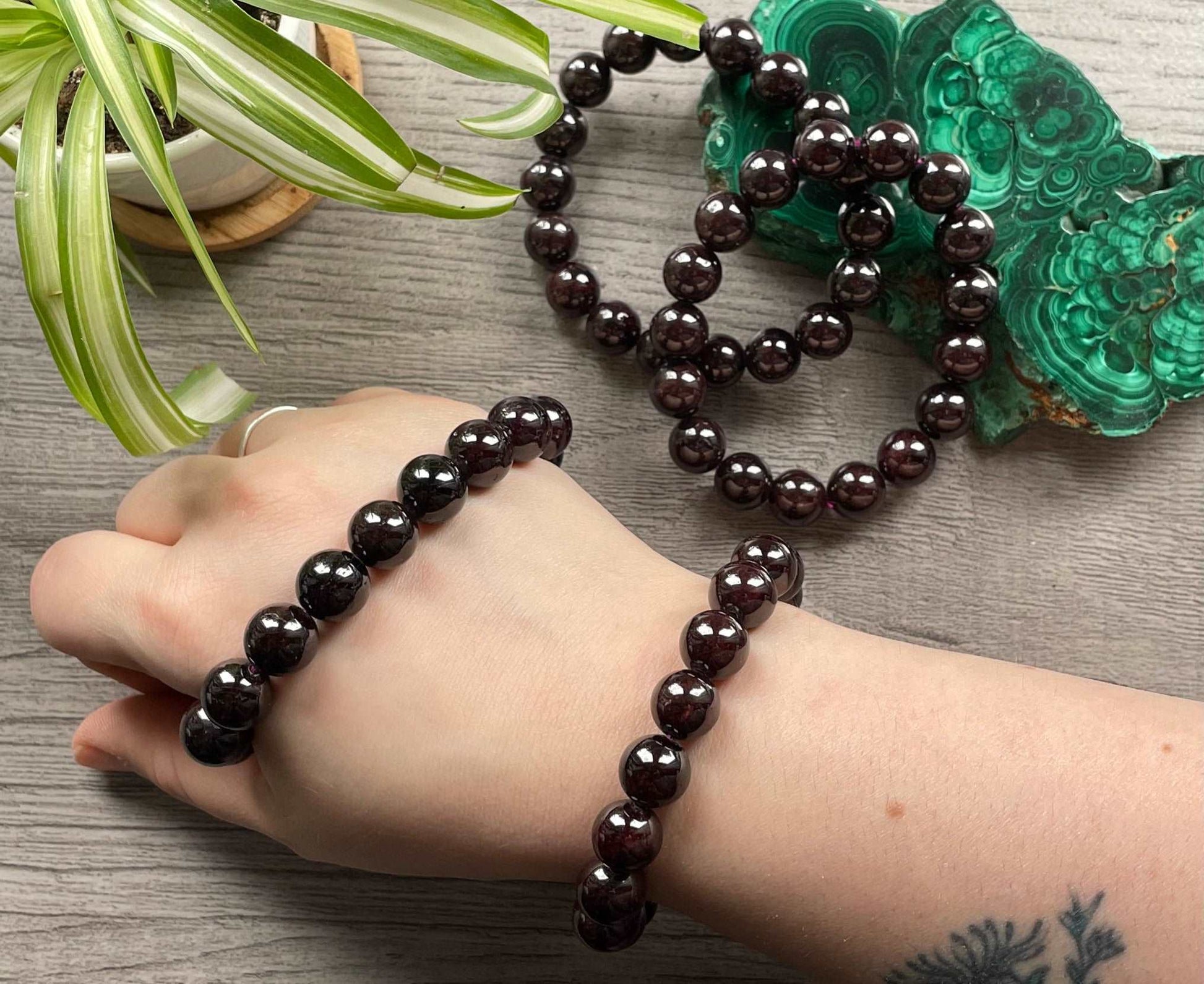 Garnet Bracelet 11mm - The Wandering Fox Emporium, Your Crystal Store selection
