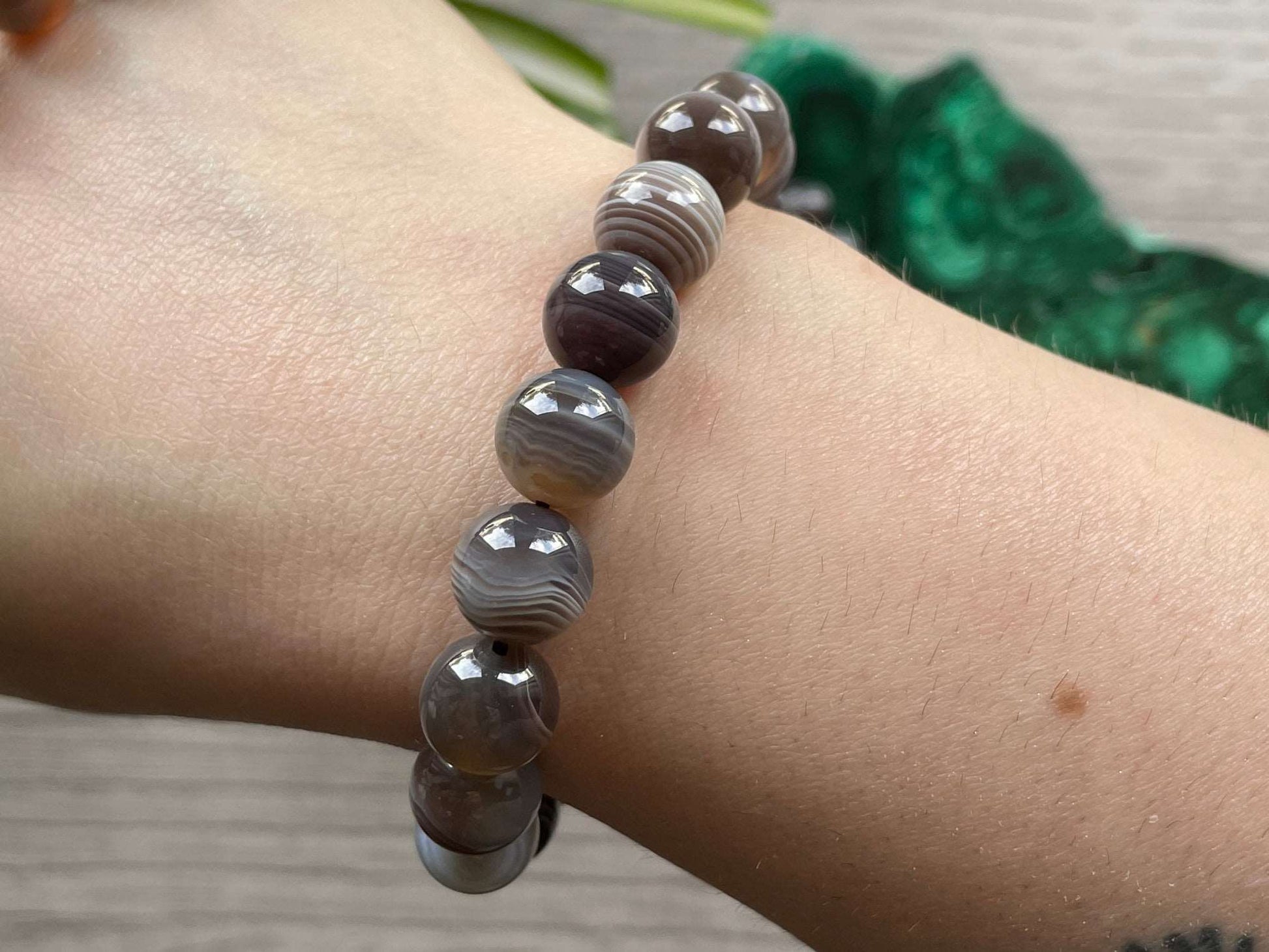 Botswana Agate Bracelet 10mm - The Wandering Fox Emporium, Your Crystal Store