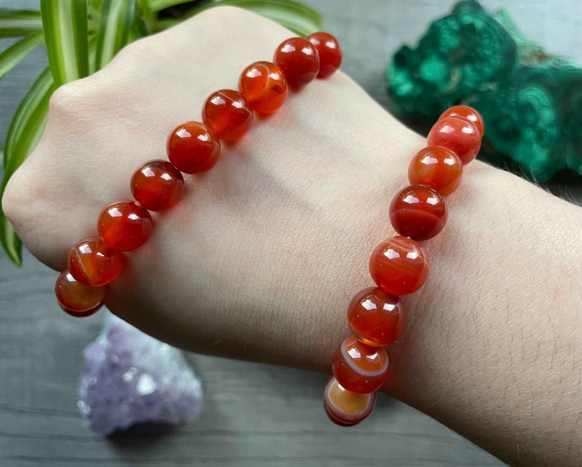 Carnelian Bracelet 10mm - The Wandering Fox Emporium, Your Crystal Store selection