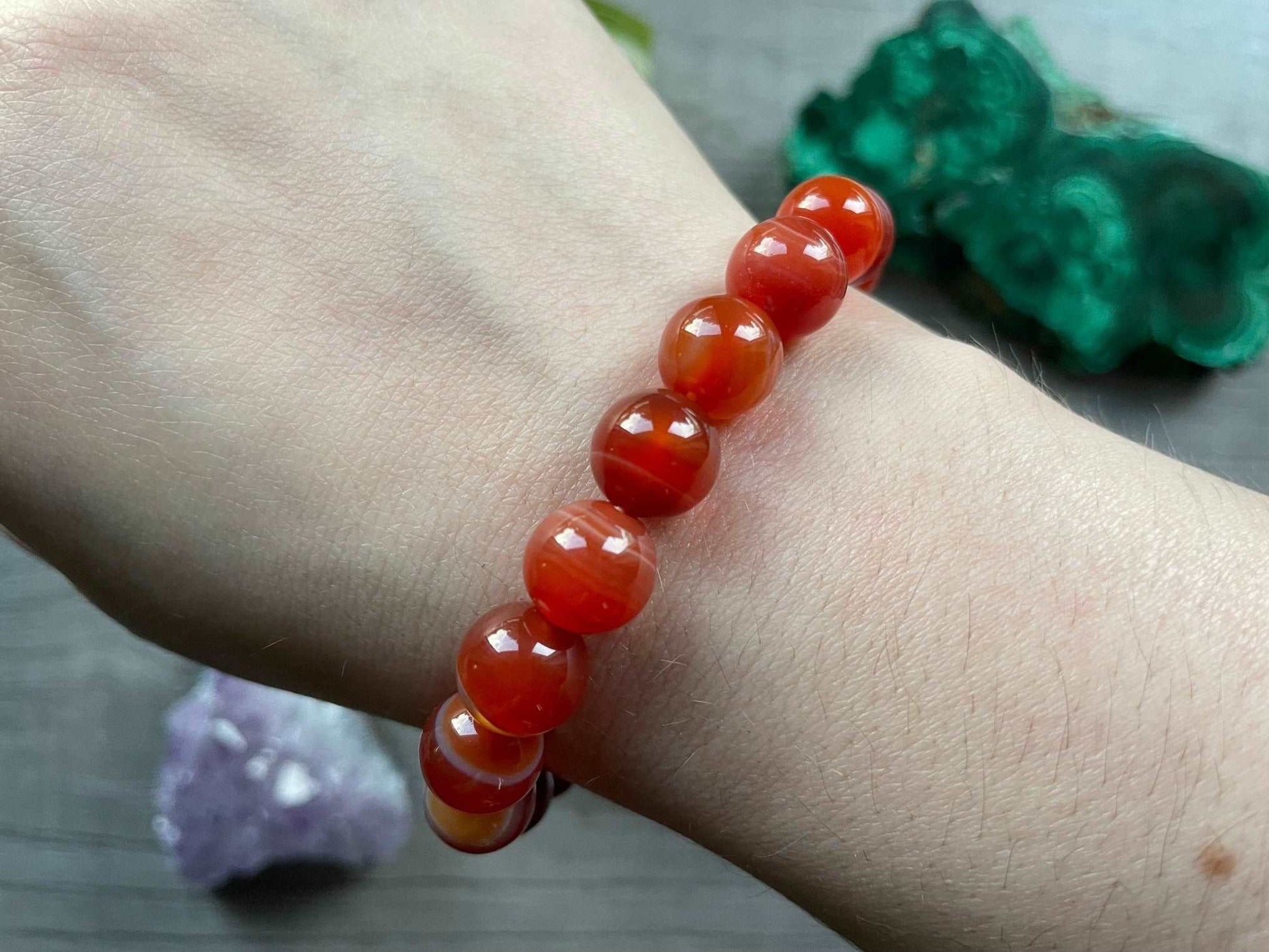 Carnelian Bracelet 10mm - The Wandering Fox Emporium, Your Crystal Store