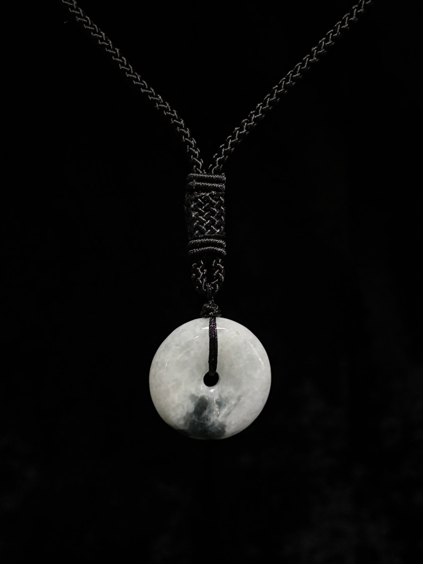 Genuine Jade Donut Macramé Necklace - The Wandering Fox Emporium, Your Crystal Store (C)
