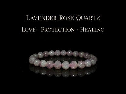 Lavender Rose Quartz Bracelet 8mm | The Wandering Fox Emporium