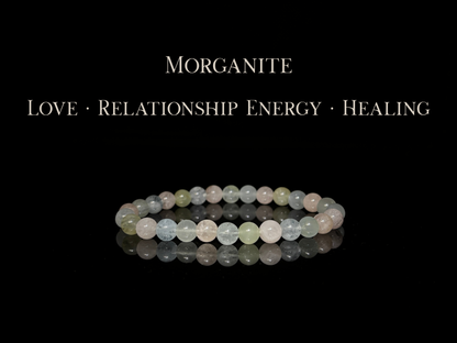 Morganite Bracelet 6.5mm | The Wandering Fox Emporium