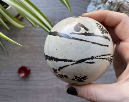 Chinese Painting Stone Sphere - 79mm (Z) - The Wandering Fox Emporium, Your Crystal Store