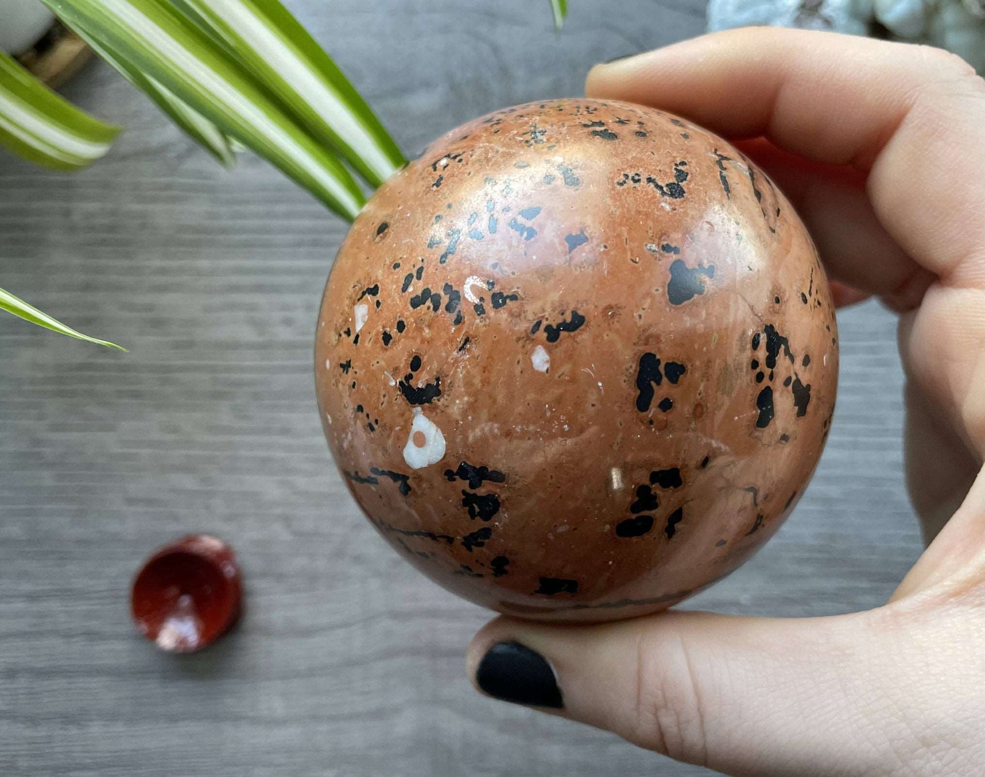 Chinese Painting Stone Sphere - 73mm (W) - The Wandering Fox Emporium, Your Crystal Store side 2