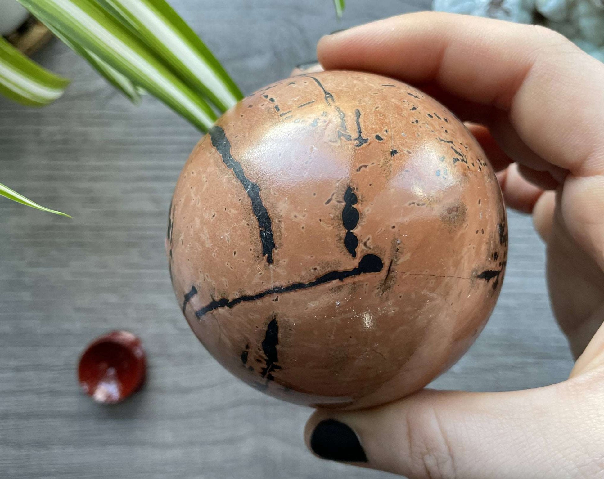 Chinese Painting Stone Sphere - 73mm (W) - The Wandering Fox Emporium, Your Crystal Store front