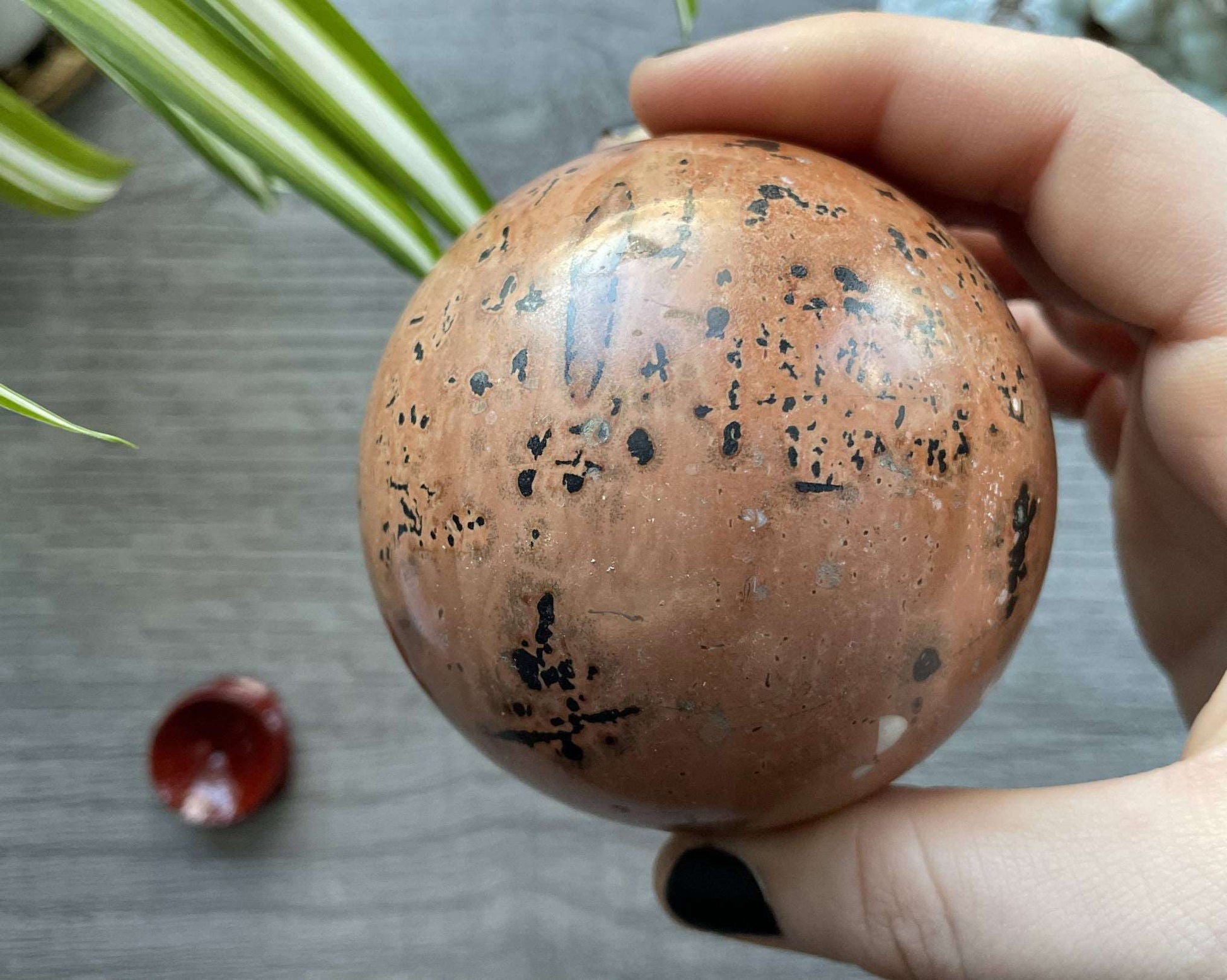 Chinese Painting Stone Sphere - 73mm (W) - The Wandering Fox Emporium, Your Crystal Store side
