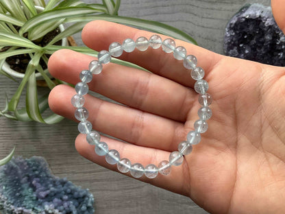 Aquamarine Bracelet 6.5mm - The Wandering Fox Emporium, Your Crystal Store
