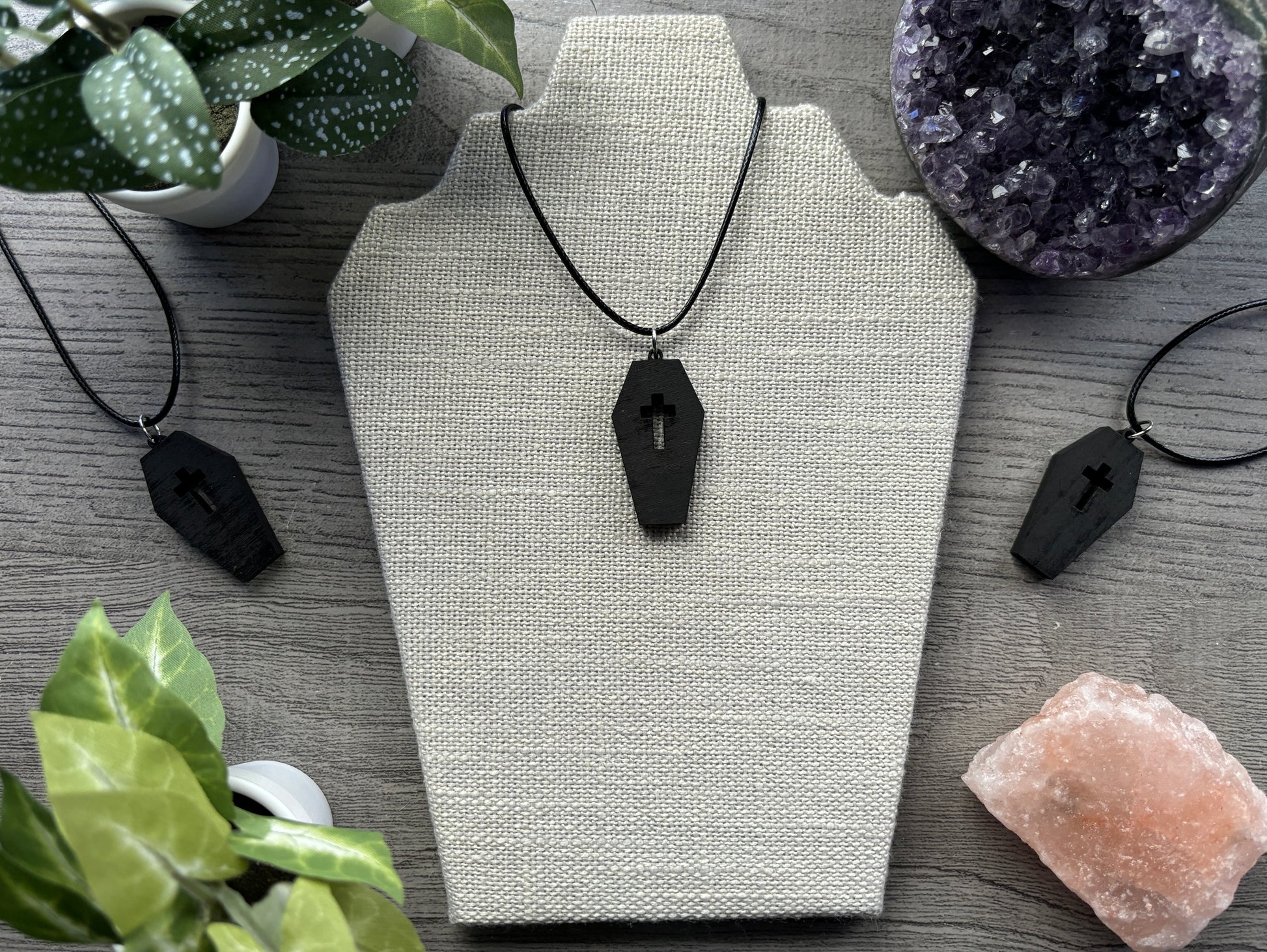Black Coffin Necklace close up