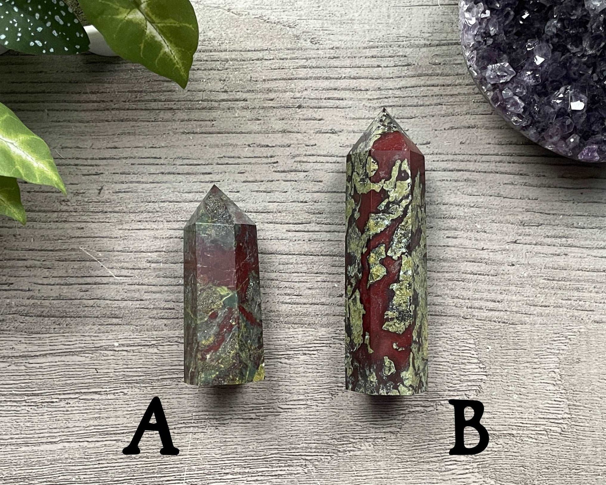 Dragon Bloodstone Crystal Point side