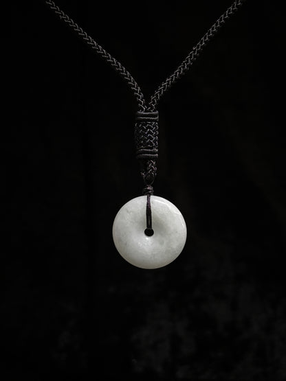 Genuine Jade Donut Macramé Necklace - The Wandering Fox Emporium, Your Crystal Store (E)