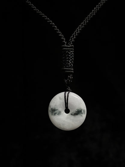 Genuine Jade Donut Macramé Necklace - The Wandering Fox Emporium, Your Crystal Store (A)