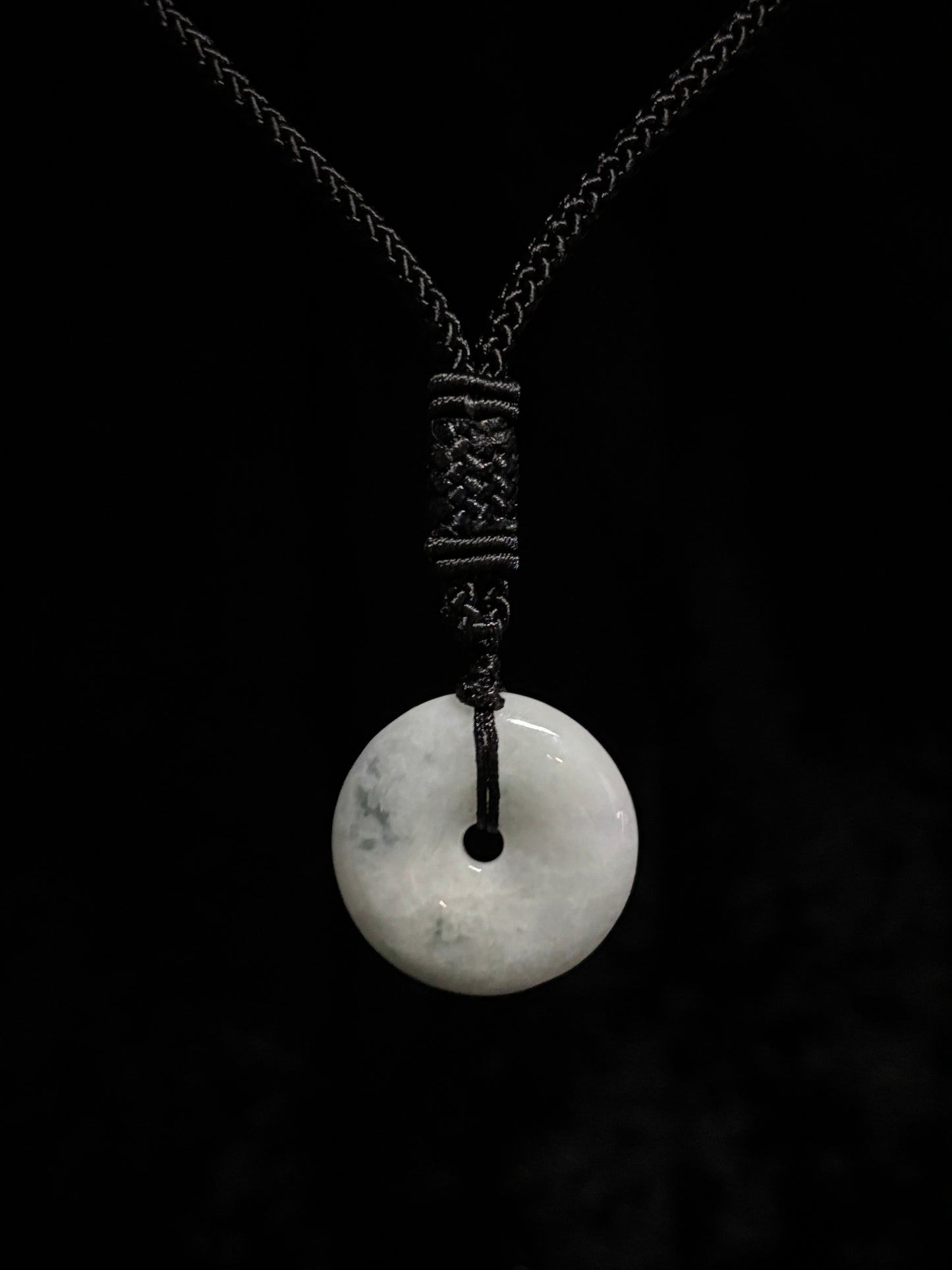 Genuine Jade Donut Macramé Necklace - The Wandering Fox Emporium, Your Crystal Store (B)