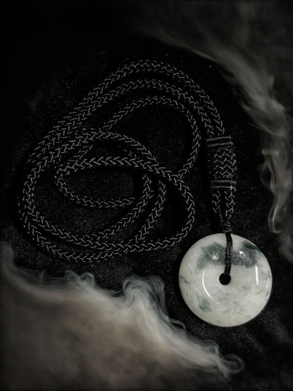 Genuine Jade Donut Macramé Necklace - The Wandering Fox Emporium, Your Crystal Store (D)