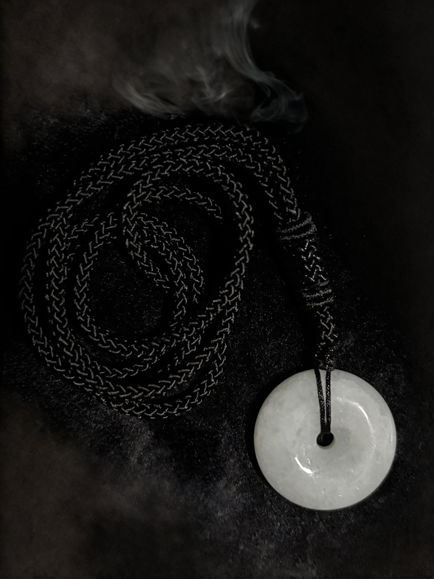 Genuine Jade Donut Macramé Necklace - The Wandering Fox Emporium, Your Crystal Store (E)