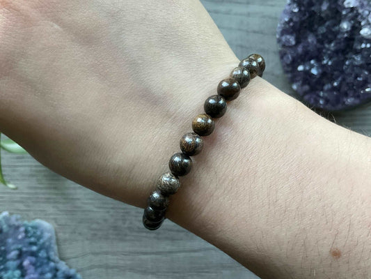 Bronzite Bracelet (6.5mm) - The Wandering Fox Emporium, Your Crystal Store