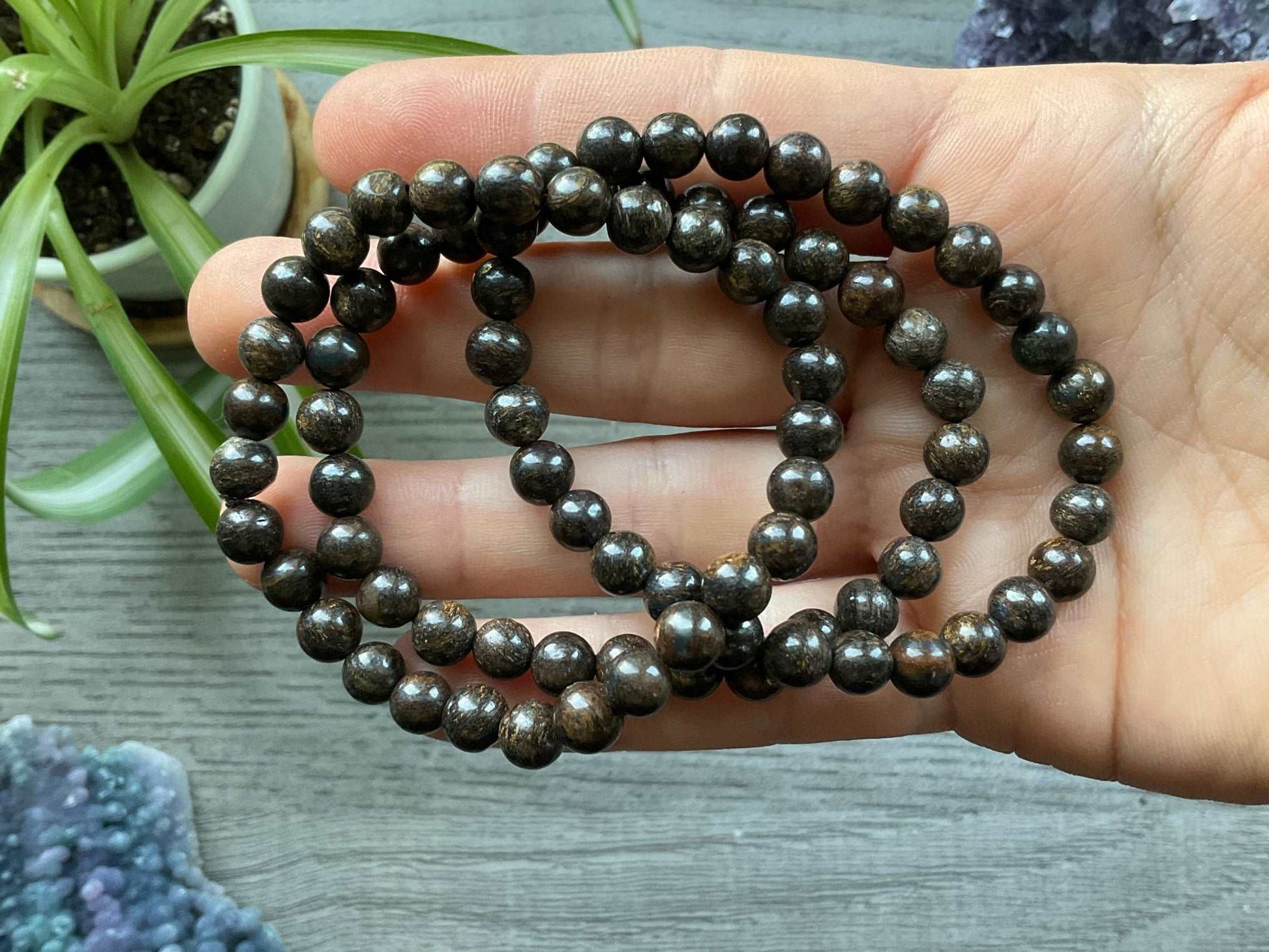 Bronzite Bracelet (6.5mm) - The Wandering Fox Emporium, Your Crystal Store selection