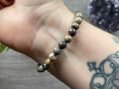 Chinese Painting Stone Bracelet (6mm)  close up