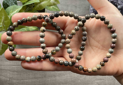Chinese Painting Stone Bracelet (6mm) 
