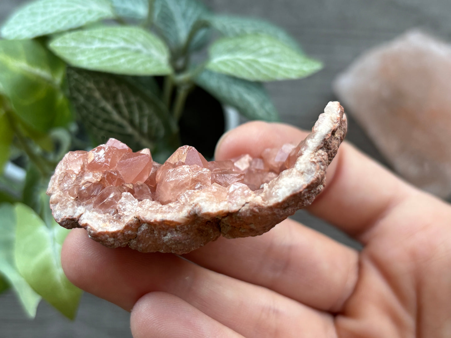 Pink Amethyst Geode Crystal Cluster (E)