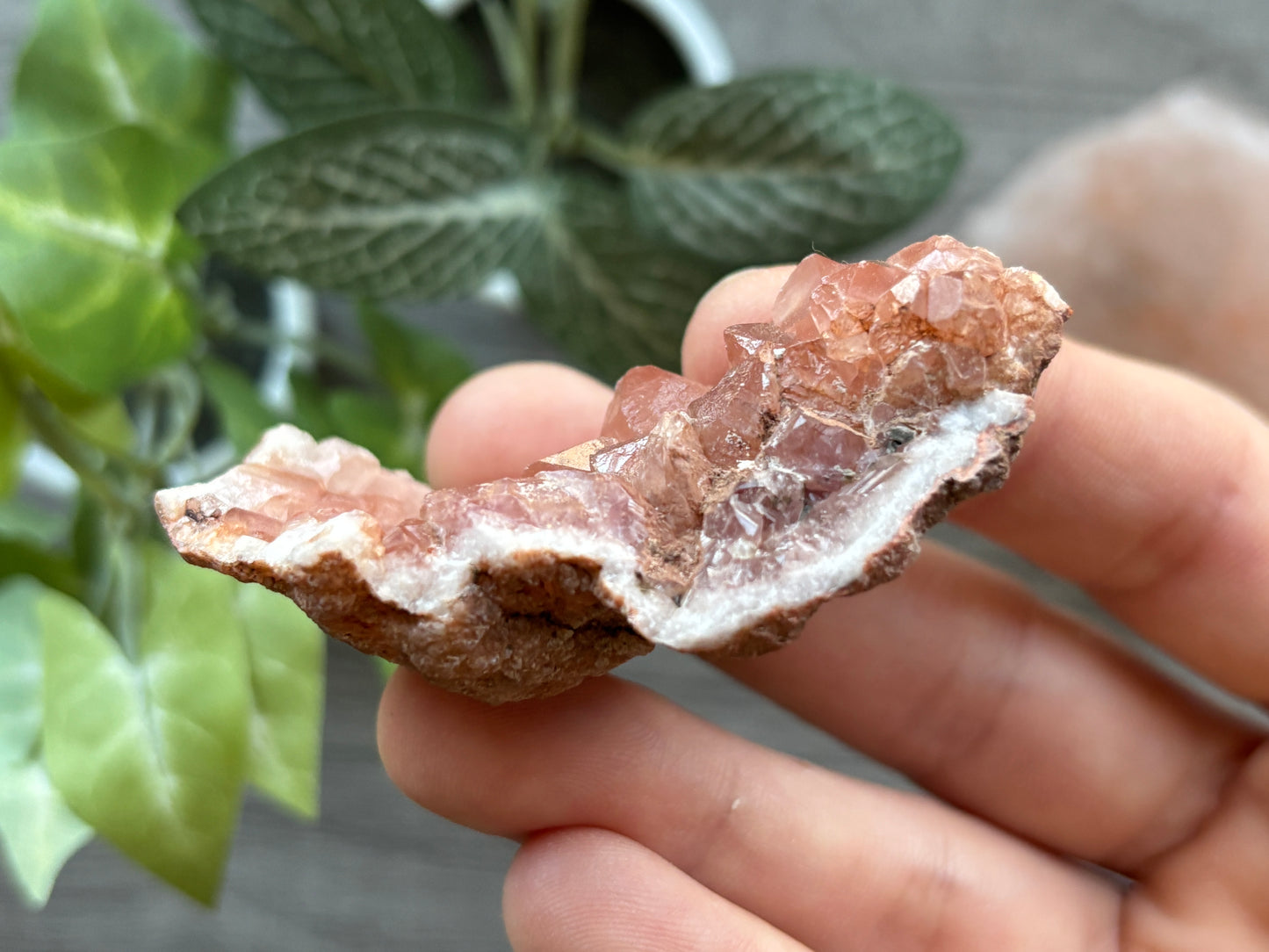Pink Amethyst Geode Crystal Cluster (E)