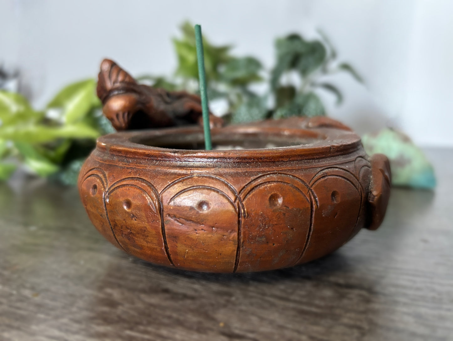 Dragon Ceramic Incense Bowl with Sand - The Wandering Fox Emporium, Your Metaphysical Store