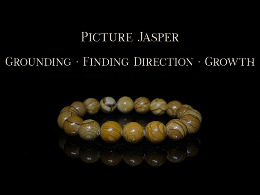Picture Jasper Bracelet 10mm | The Wandering Fox Emporium