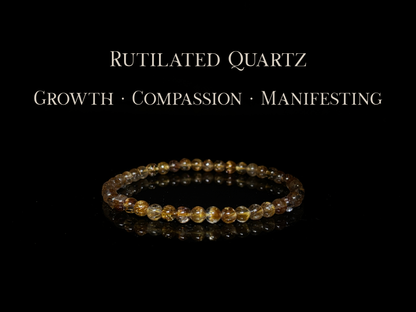 Rutilated Quartz Bracelet 4mm | The Wandering Fox Emporium