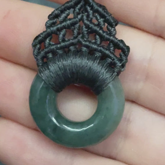 Genuine Jade Macramé Necklace (Twisted Nightshade Jewellery) - B - The Wandering Fox Emporium, Your Crystal Store video