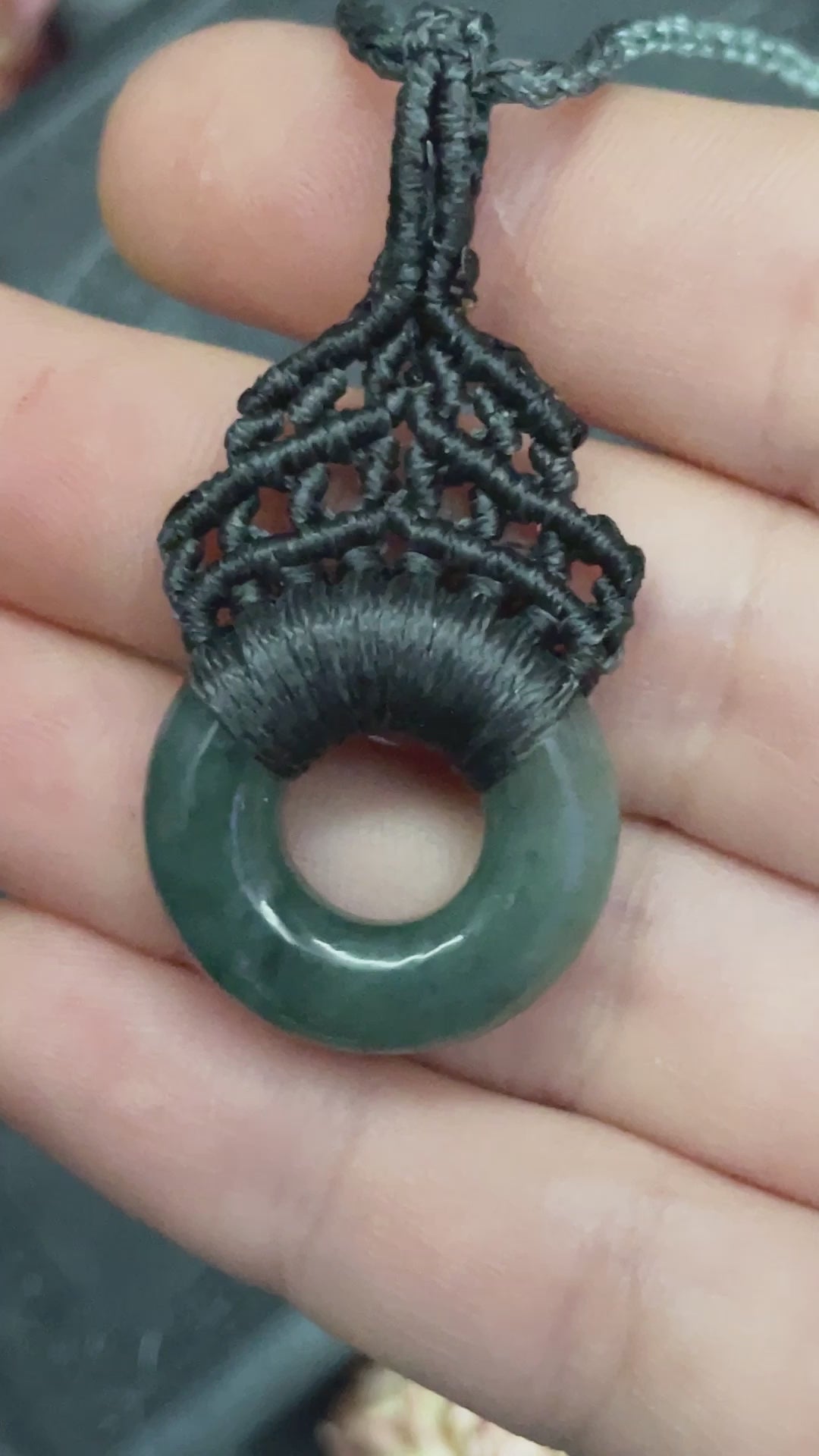 Genuine Jade Macramé Necklace (Twisted Nightshade Jewellery) - B - The Wandering Fox Emporium, Your Crystal Store video