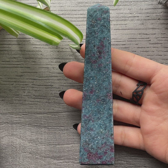 Ruby in Kyanite Crystal Obelisk (D) video