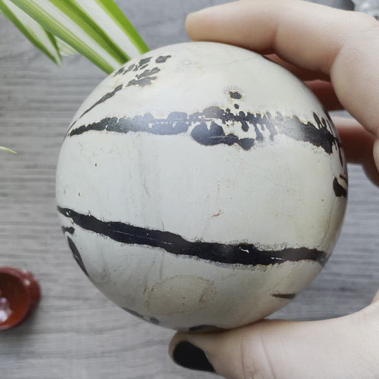 Chinese Painting Stone Sphere - 79mm (Z) - The Wandering Fox Emporium, Your Crystal Store video