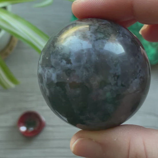 Mystic Merlinite (Indigo Gabbro) Sphere (D) - The Wandering Fox Emporium, Your Crystal Store video