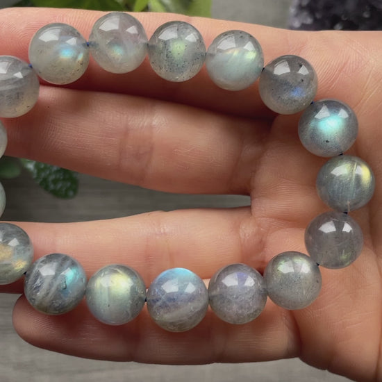 High Quality Labradorite Bracelet 12mm (A) - The Wandering Fox Emporium, Your Crystal Store video