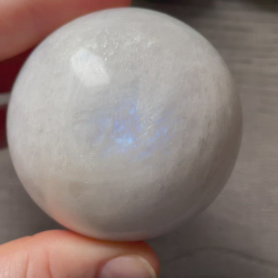 High-Grade White Moonstone Sphere 6mm - The Wandering Fox Emporium, Your Crystal Store video