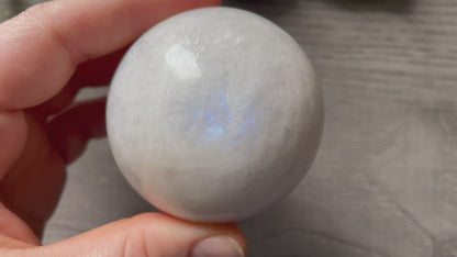 High-Grade White Moonstone Sphere 6mm - The Wandering Fox Emporium, Your Crystal Store video