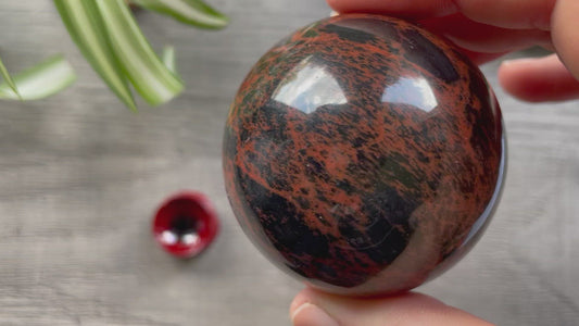 Mahogany Obsidian Sphere - 54mm (B) - The Wandering Fox Emporium, Your Crystal Store video
