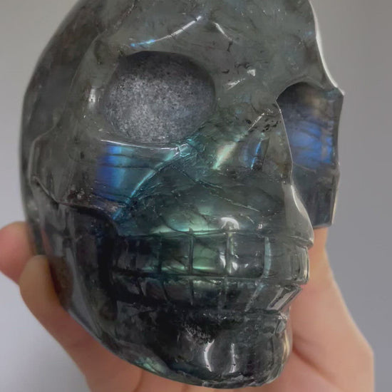 Labradorite Crystal Skull 1.15kg - The Wandering Fox Emporium, Your Metaphysical Store video