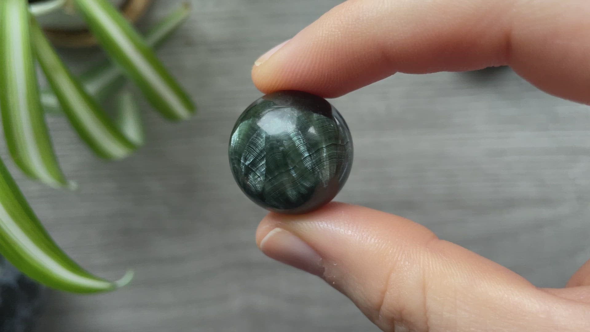 Seraphinite Mini Sphere - 22mm - The Wandering Fox Emporium, Your Crystal Store video