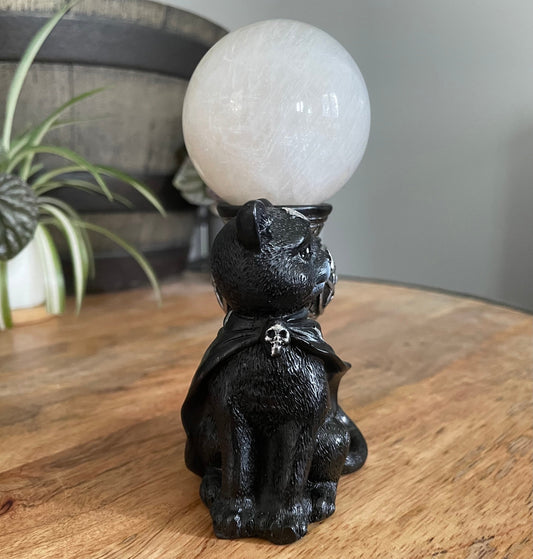 Magic Cat Crystal Sphere Stand - The Wandering Fox Emporium, Your Metaphysical Store left
