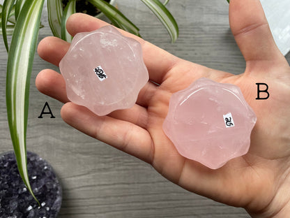 Rose Quartz Lotus Crystal Carving bottom